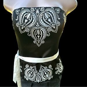 WHBM White House Black Market Embroidered Corset Top Size 4